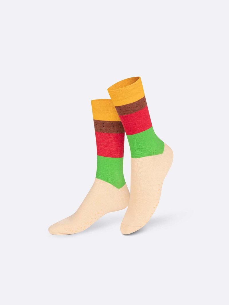 EAT MY SOCKS socks/fast food series/cheeseburger - Socks - Cotton & Hemp 