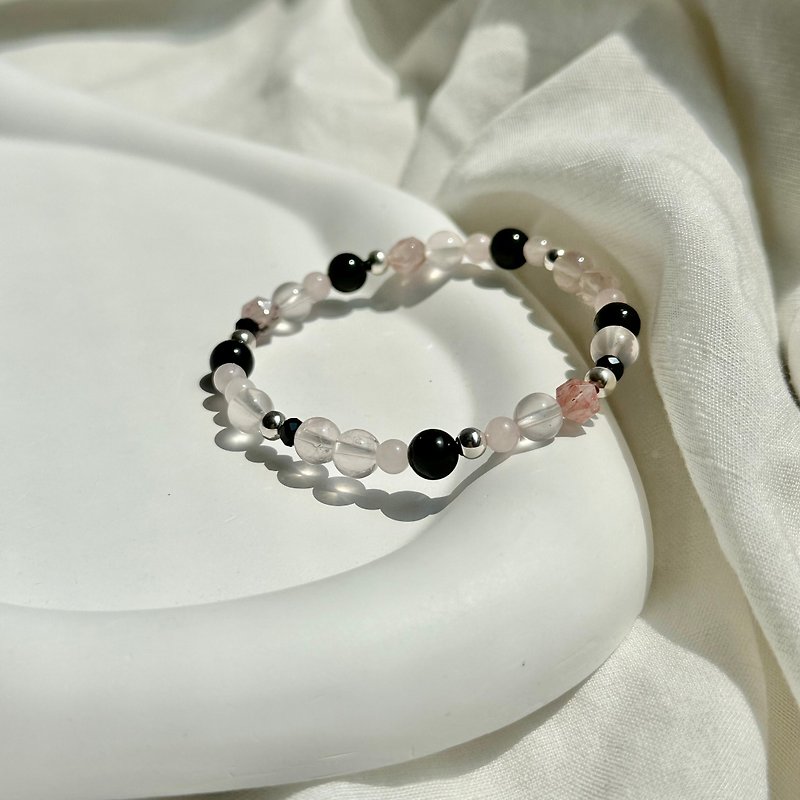 Blackberry Fairy/Black Tourmaline Rose Quartz Strawberry Crystal Black Spinel/Crystal Bracelet Customization - Bracelets - Crystal 