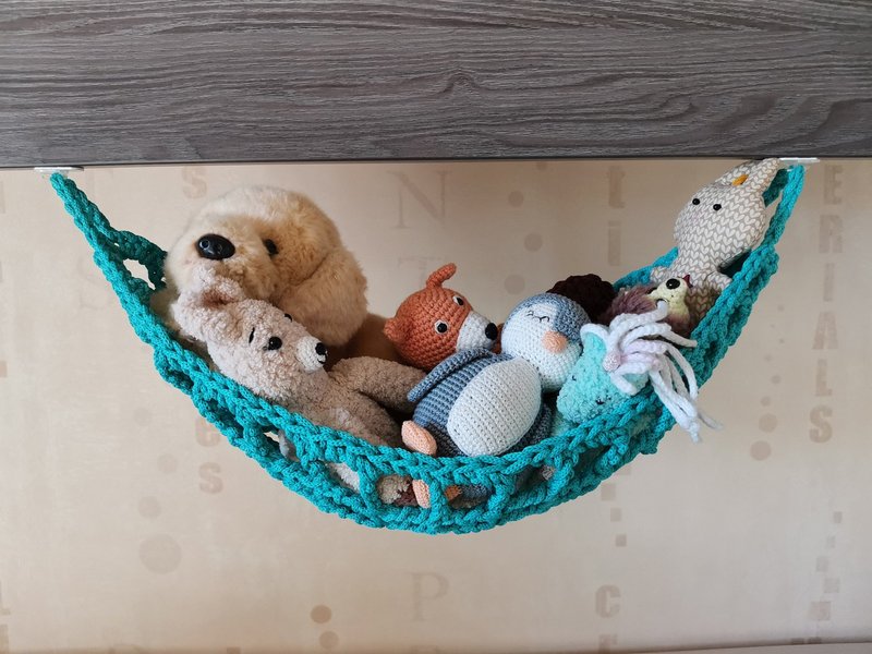 Storage hangable basket. Toys storage. Fruit, vegetable hammock. - กล่องเก็บของ - เส้นใยสังเคราะห์ 
