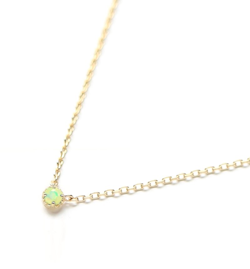 October Birthstone K10 Precious Opal Single Necklace ~Petela~ (K18 Changeable) - Necklaces - Gemstone Multicolor