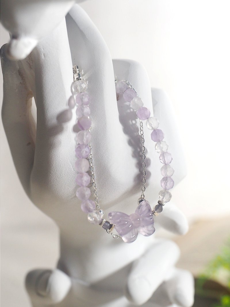 Lavender Amethyst Cut Amethyst Bow Cordierite Cut Bracelet Crystal Design - Bracelets - Crystal 