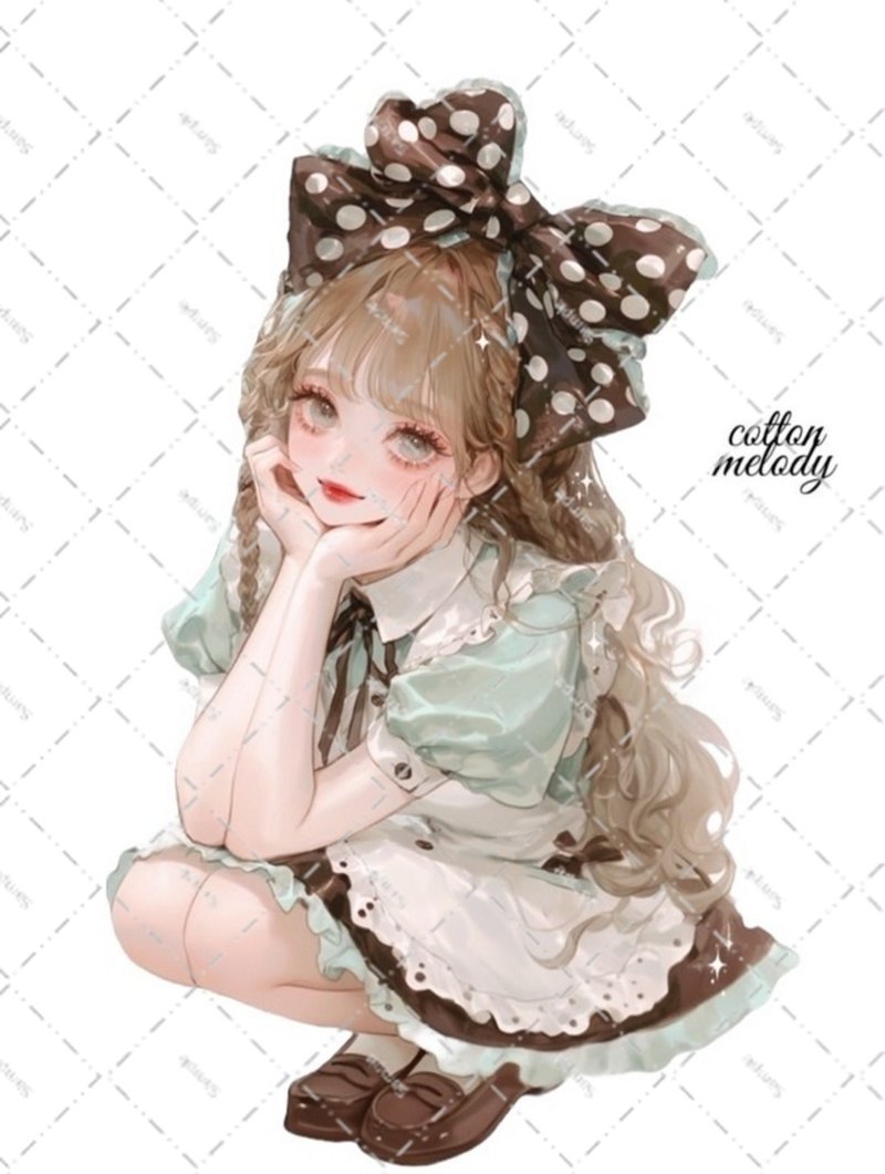 original sticker no.6684 人物ステッカー オリジナルステッカー 人物ステッカー 女の子ステッカー オリジナル人物ステッカー - 貼紙 - 紙 