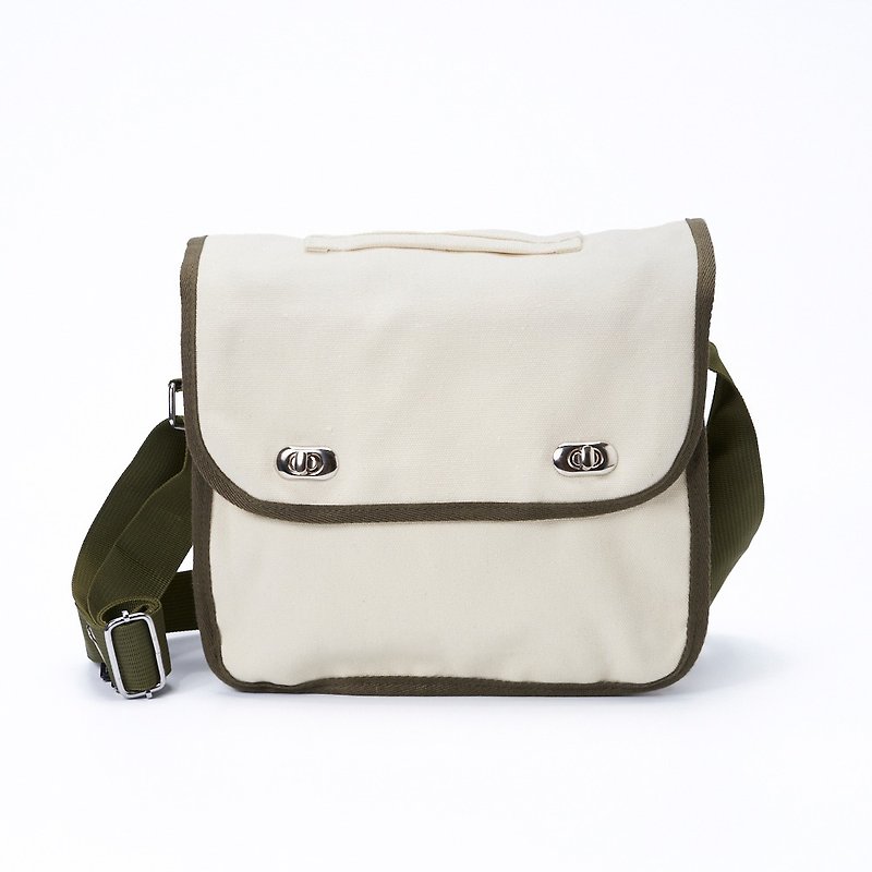 Wenqing Flip Shoulder Backpack Small Square Messenger Bag Metal Buckle Adjustable Shoulder Strap - กระเป๋าแมสเซนเจอร์ - เส้นใยสังเคราะห์ 