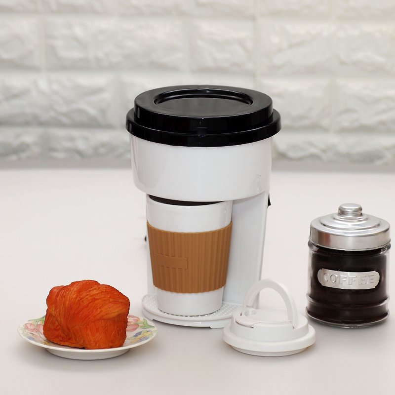 One Cup Single Serve Filter Coffee Maker Machine incl Travel PP Mug - อื่นๆ - พลาสติก สีดำ