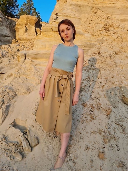 MARCLO Safari Style Velvet Cotton Skirt Best Gift For Wife