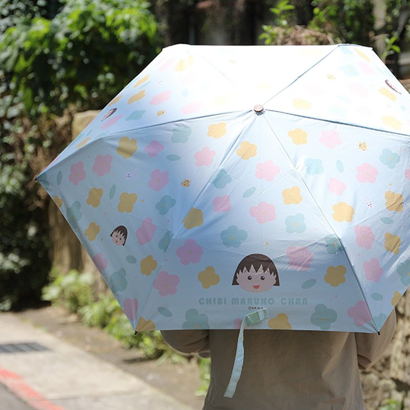 櫻桃小丸子抗UV輕量自動傘-防風傘 黑膠傘 雨傘 遮陽傘 自動開收 - 雨傘/雨衣 - 其他材質 多色