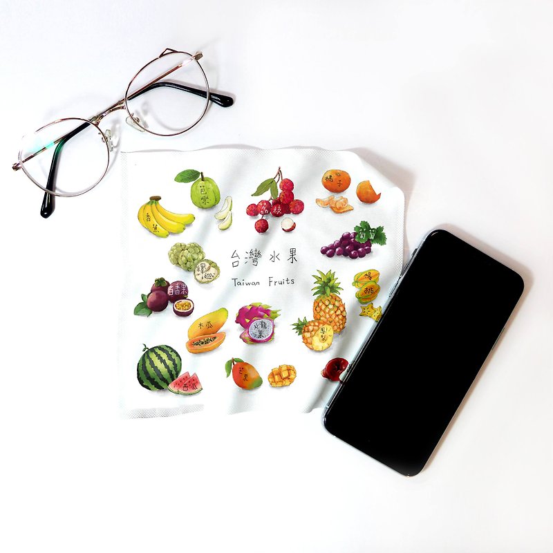 【Bu Yang】Printed universal cloth hand-painted series microfiber=mobile phone=tablet=laptop=Taiwanese characteristics - Eyeglass Cases & Cleaning Cloths - Other Materials White
