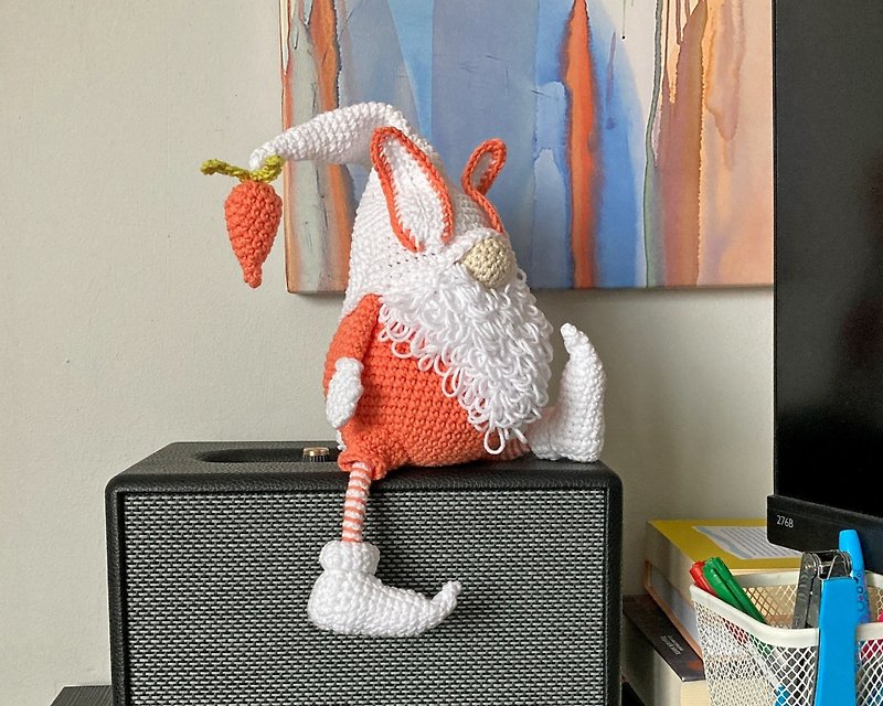 Spring bunny gnome Cute elf Funny kid's gift - 嬰幼兒玩具/毛公仔 - 棉．麻 橘色