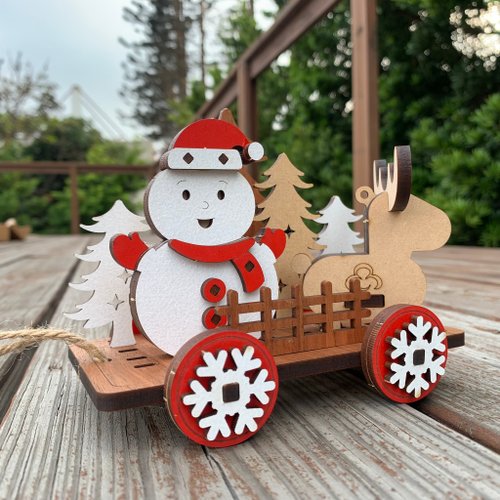 卷木森活館 【聖誕禮物】雪人麋鹿雪橇組 聖誕禮盒 DIY 手做 材料包