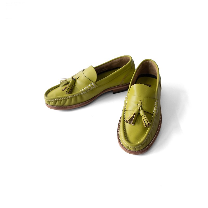 A PRANK DOLLY-Vintage brand Timberland olive tassel loafers - Women's Oxford Shoes - Genuine Leather Green