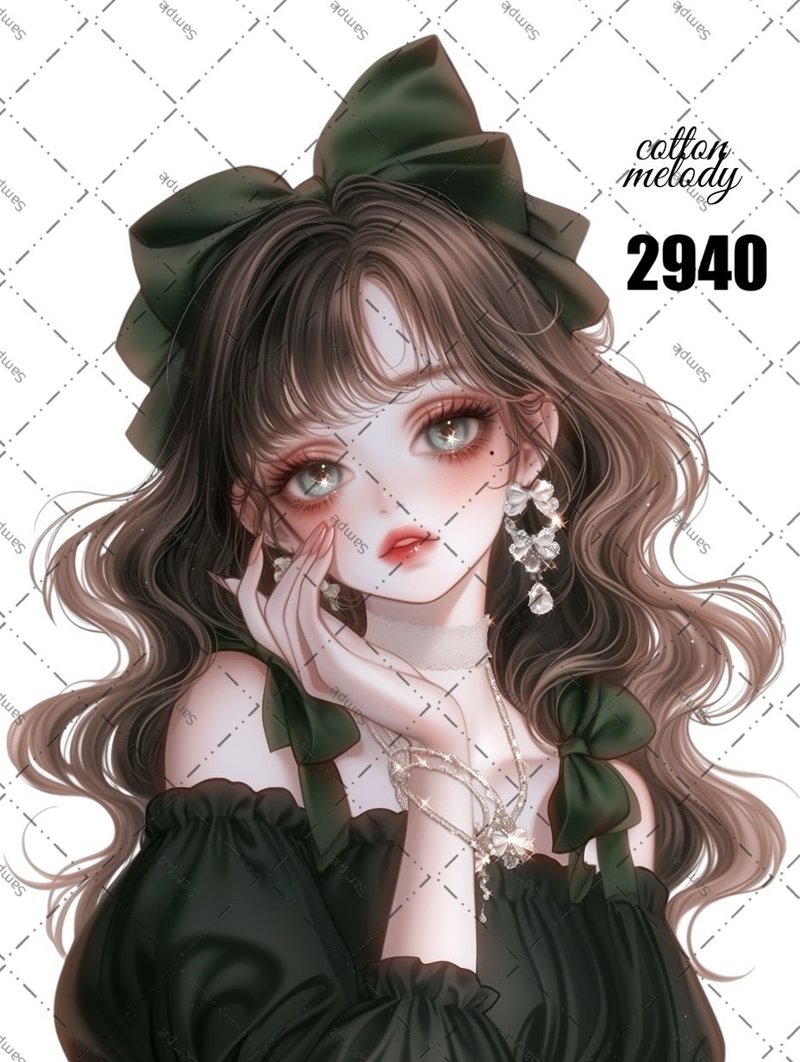 original sticker no.2940 人物ステッカー オリジナルステッカー オリジナル人物ステッカー 装飾ステッカー cotton melody - 貼紙 - 紙 