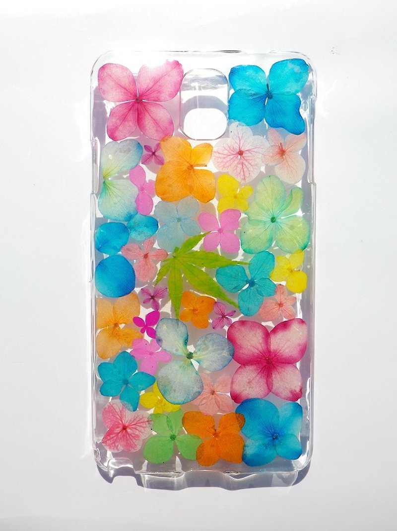 Anny's workshop手作押花手機保護殼，適用於Samsung Galaxy Note3, 色彩繽紛的繡球花 - 手機殼/手機套 - 塑膠 