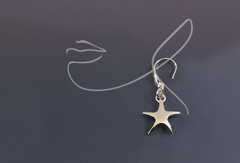 Image Series - Starfish 925 Silver Earrings (Single/Pair) - ต่างหู - เงินแท้ สีทอง