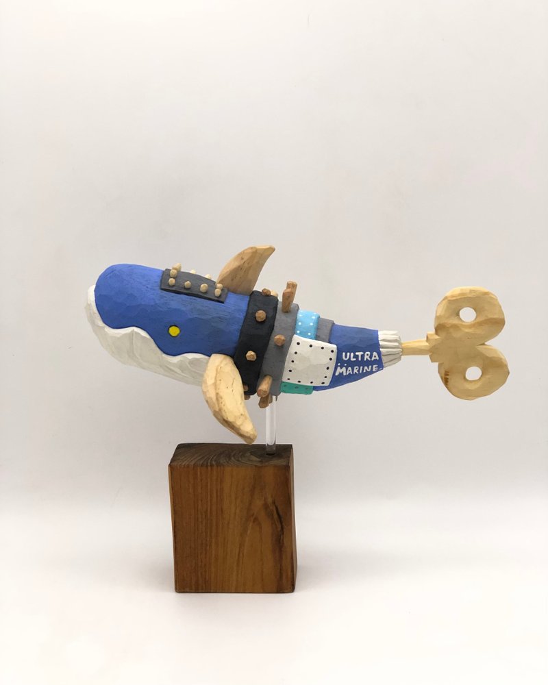 Robotic whale No.8 ULTRA MARINE - 擺飾/家飾品 - 木頭 