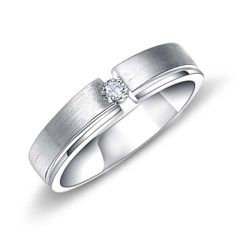 約定未來 鑽石對戒 男用戒指 結婚對戒推薦 - 對戒 - 鑽石 銀色