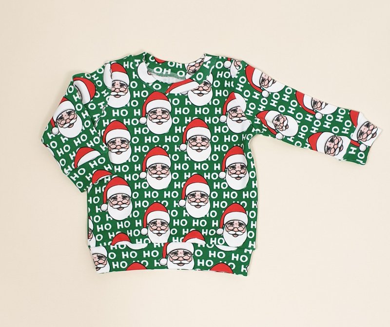 Christmas Santa baby sweatshirt, Xmas baby boy sweatshirt, baby girl sweatshirt - เสื้อยืด - ผ้าฝ้าย/ผ้าลินิน หลากหลายสี