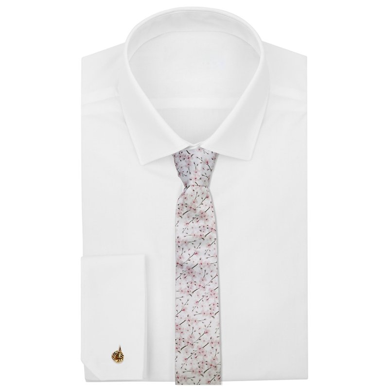 Style T0005 Pink Sakura Plaids Skinny Ties -  Groomsmen ties, Mens ties - Ties & Tie Clips - Polyester Pink