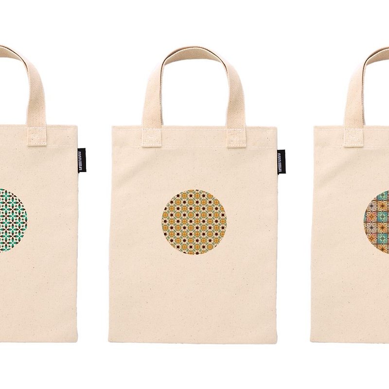 | Tile Inlaid Series | Synthetic Canvas Tote Bag/A total of 3 styles - Handbags & Totes - Cotton & Hemp Multicolor