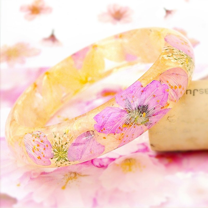 FlowerSays / Japan Osaka Sakura Real Flower Bracelet / Special Limited Collectio - สร้อยข้อมือ - พืช/ดอกไม้ สึชมพู