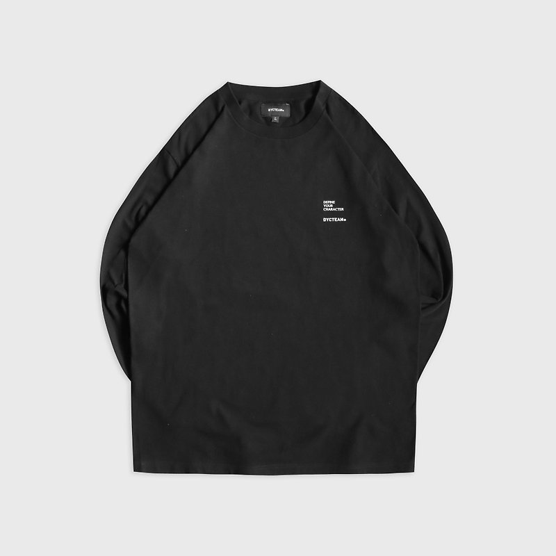 DYCTEAM-slogan long sleeve tee (black) - Unisex Hoodies & T-Shirts - Cotton & Hemp Black