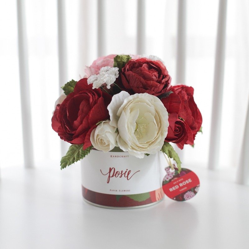 Aromatic Medium Flower Gift Box Festive Red - 擺飾/家飾品 - 紙 紅色