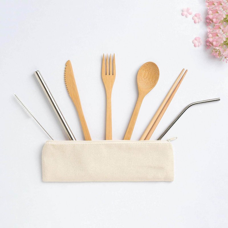 Personalized Bamboo Cutlery Set - ช้อนส้อม - ไม้ 