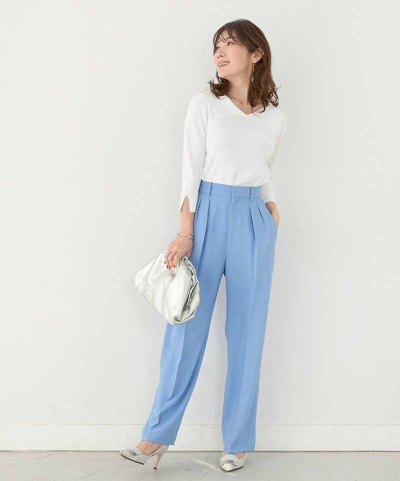 Knit Tops Big Color 3/4 Sleeves / Liala x PG - เสื้อผู้หญิง - ผ้าฝ้าย/ผ้าลินิน ขาว