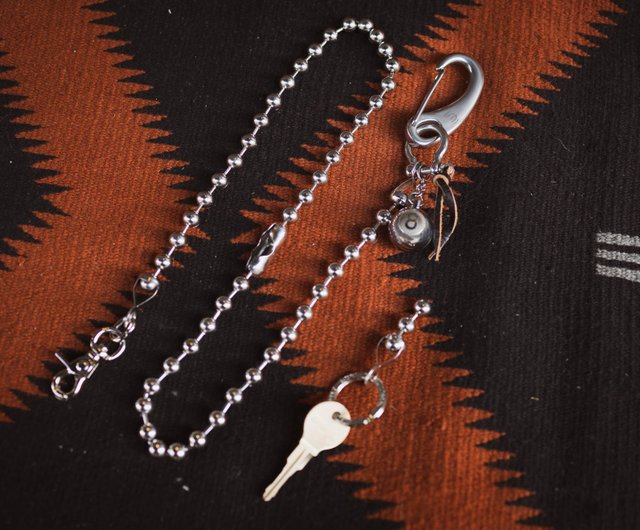 METALIZE】2 in 1 シルバー8ボールチェーンキーホルダーウォレット