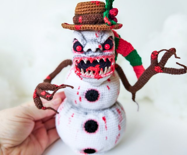 デジタル】怖い雪だるま クリスマス ハロウィン おもちゃ かぎ針