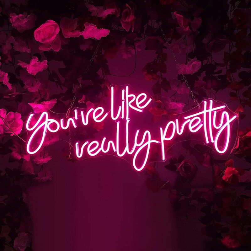 You're like really pretty霓虹燈LED發光字七夕情人節手作設計燈 - 燈具/燈飾 - 壓克力 透明