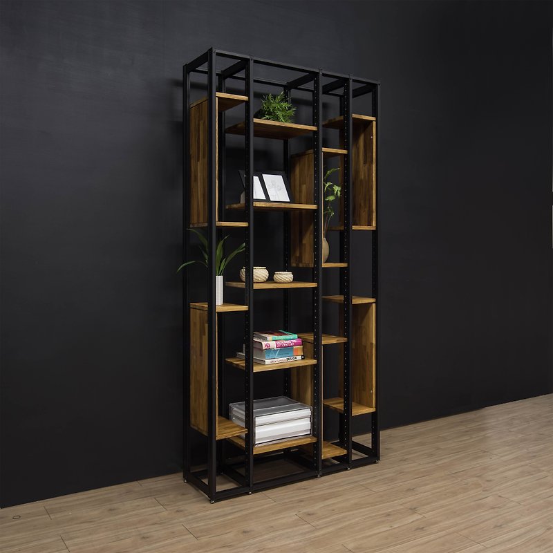 Creesor-Shido 30 Industrial Wind Combination Cabinet/Bookcase/Display Cabinet - Bookshelves - Other Metals Black