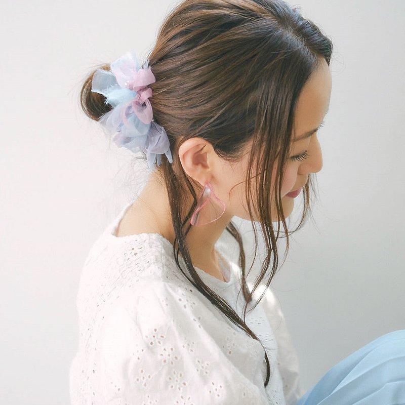 mini | Hydrangea | Colorful blooming barrette / hair clip - เครื่องประดับผม - เส้นใยสังเคราะห์ สีน้ำเงิน