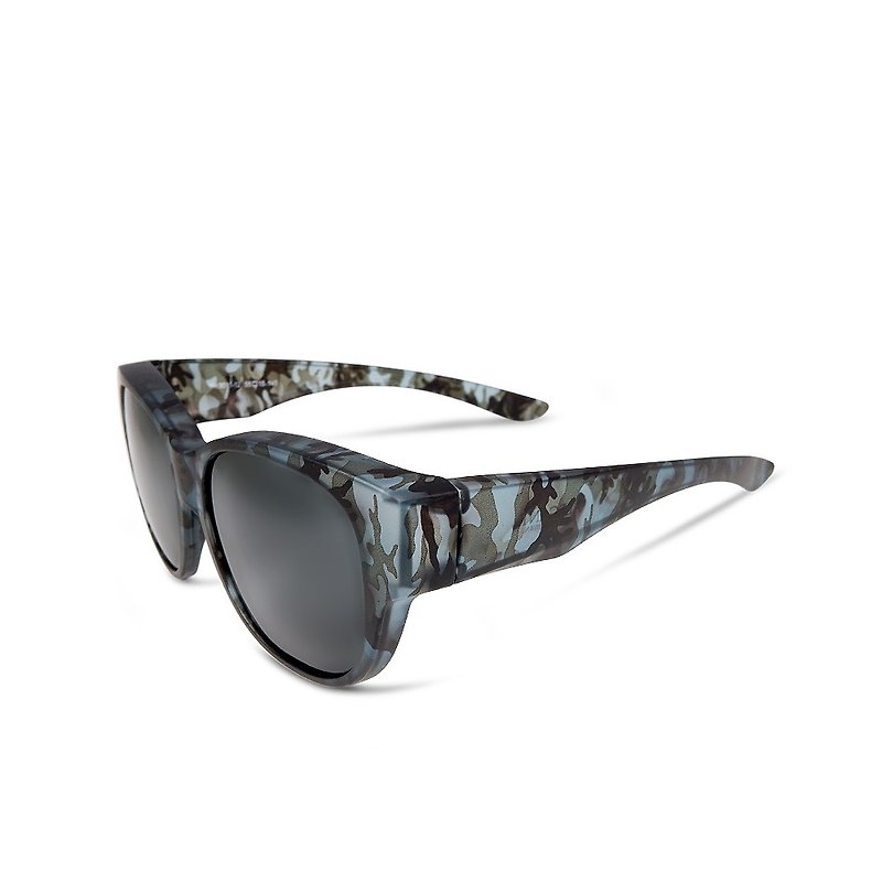 Wilderness │ Ice Wolf Grey Leopard Print Full Cover Polarized Sunglasses │ External UV400 Sunglasses │ Mirror Cover - แว่นกันแดด - พลาสติก หลากหลายสี