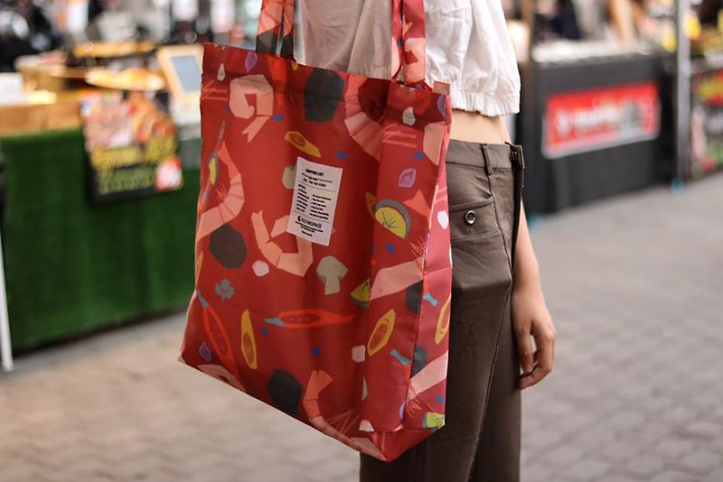 Shopping bag : Tom yum kung - 側背包/斜背包 - 尼龍 紅色