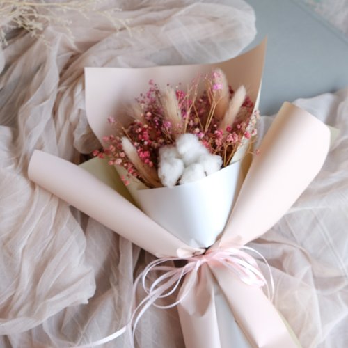 花敢森活不凋花、 永生花、乾燥花、人造花設計 【材料包】花禮材料包-F款 基礎花束包裝