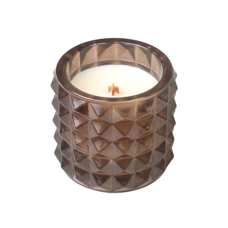. WW 2oz geometric diamond cup wax - white sand driftwood - Candles & Candle Holders - Glass Brown