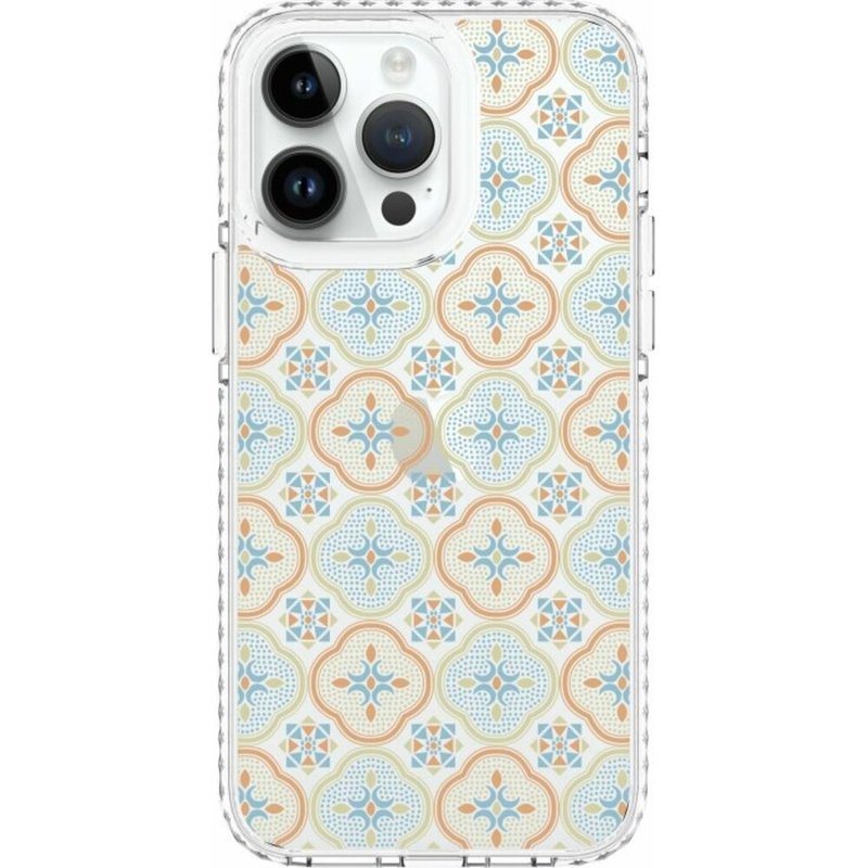 inBlooom x The Hood Golden Case/Begonia Glass Pattern/Sweet Almond - เคส/ซองมือถือ - วัสดุอื่นๆ สีใส