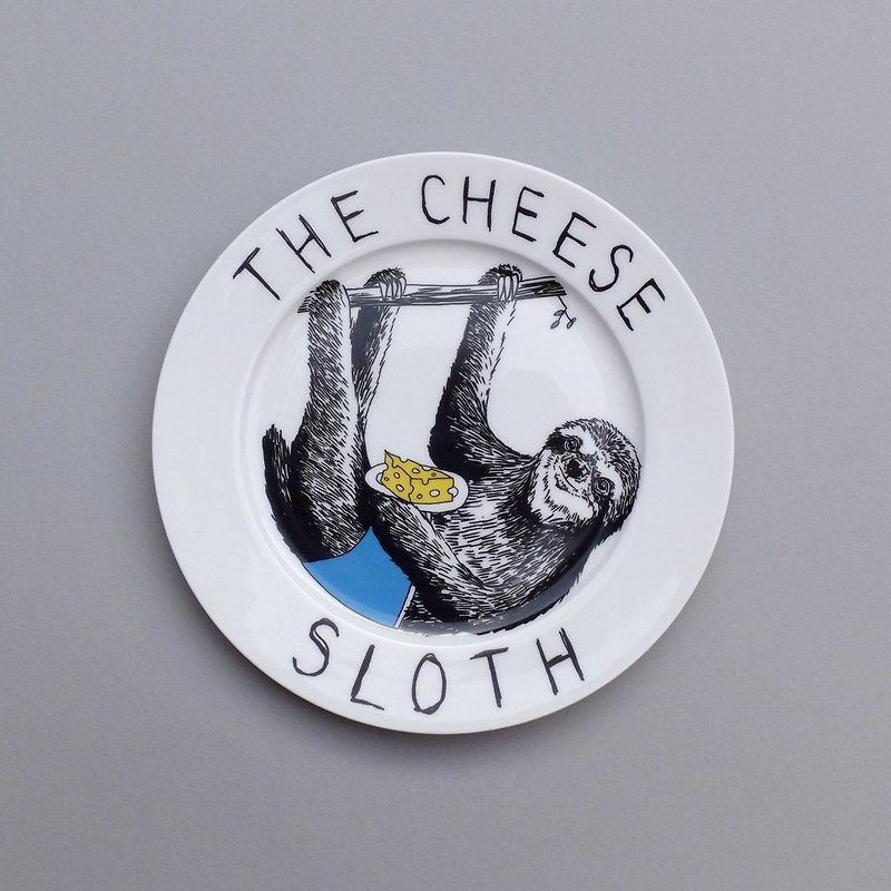 The cheese sloth bone china dinner plate - Plates & Trays - Porcelain White