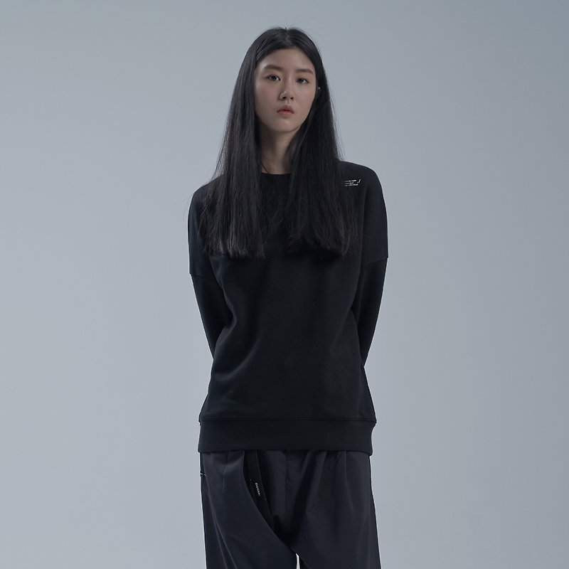 DYCTEAM-SISYPHUS / Simple sweatshirt - Women's Tops - Cotton & Hemp Black