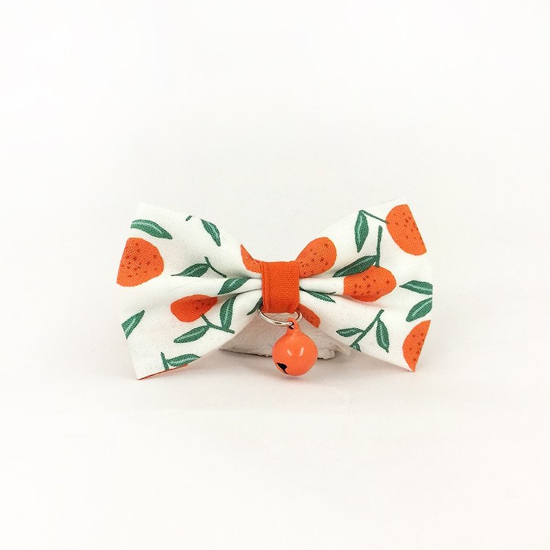 Orange bows pet decorative collar cat small dog mini dog - Collars & Leashes - Cotton & Hemp Orange