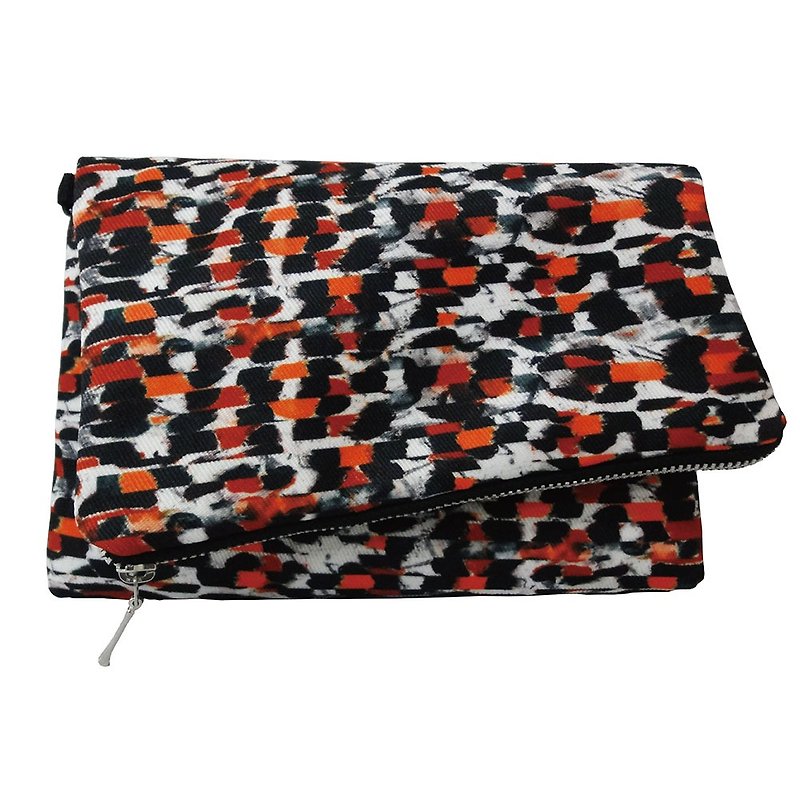 【Is Marvel】Kaleidoscope handle bag - Other - Cotton & Hemp Orange