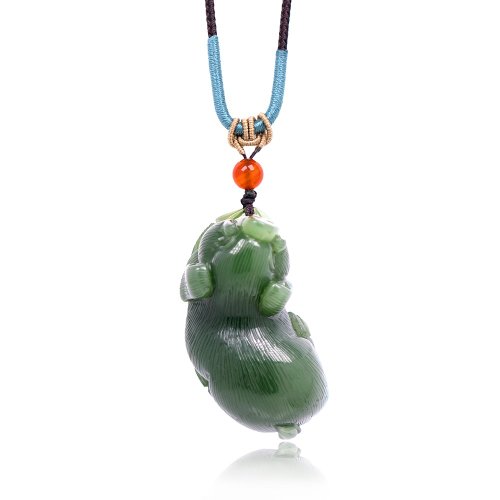 正佳珠寶 Gemsrich Jewelry 【正佳珠寶】和田碧玉 頂級老礦碧玉 豬圓玉潤 41.8g 鴨蛋青碧玉