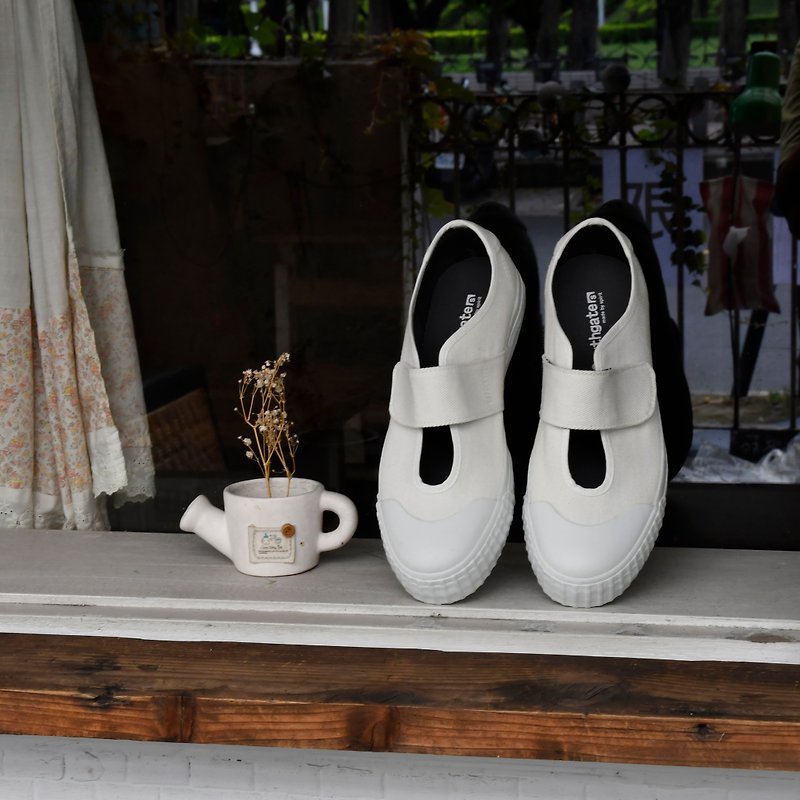 vita cotton white/casual shoes/minimalist/travel/design/canvas shoes, the size is too large, please order half a size smaller - Women's Casual Shoes - Cotton & Hemp White