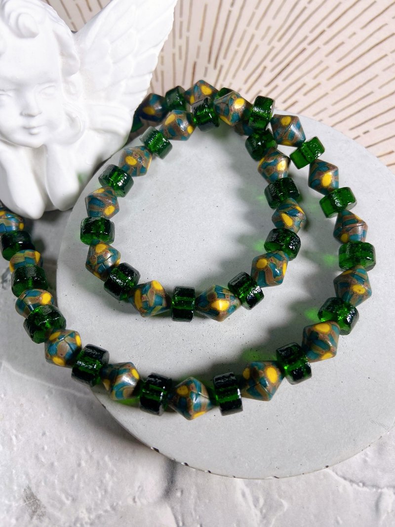 項鍊//西亞琉璃珠 - 項鍊 - 琉璃 綠色