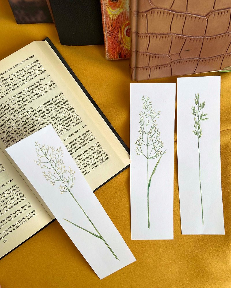 Bookmarks_Art Drawing_weeds in watercolor_from the artist_download - 書籤 - 其他材質 