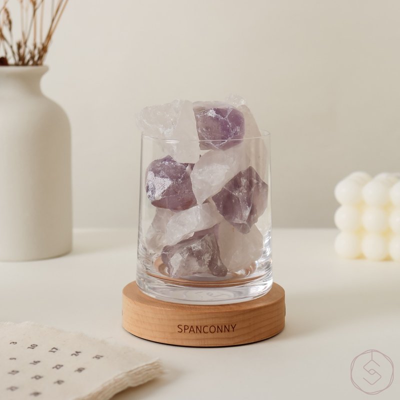 奇幻晨曉 | 白水晶 x 紫水晶 | 水晶氣氛燈 - 擺飾/家飾品 - 水晶 紫色