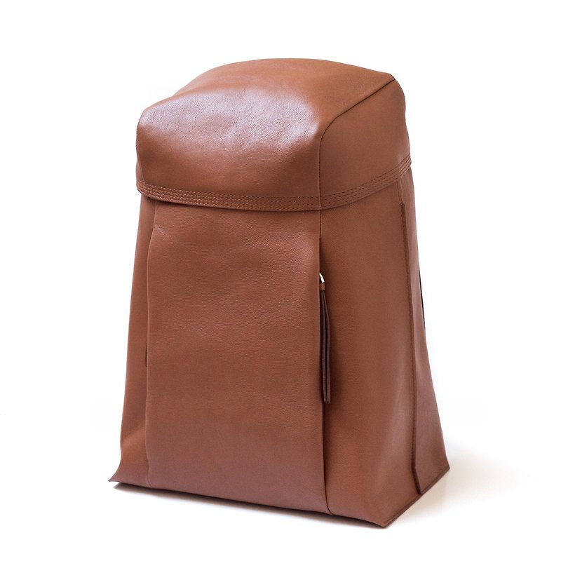 Patina handmade custom leather tailored backpack T-backpack - กระเป๋าเป้สะพายหลัง - หนังแท้ หลากหลายสี