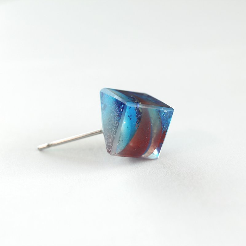 Vampires / Resin Earrings - Single / ICE CUBE - Earrings & Clip-ons - Resin Blue