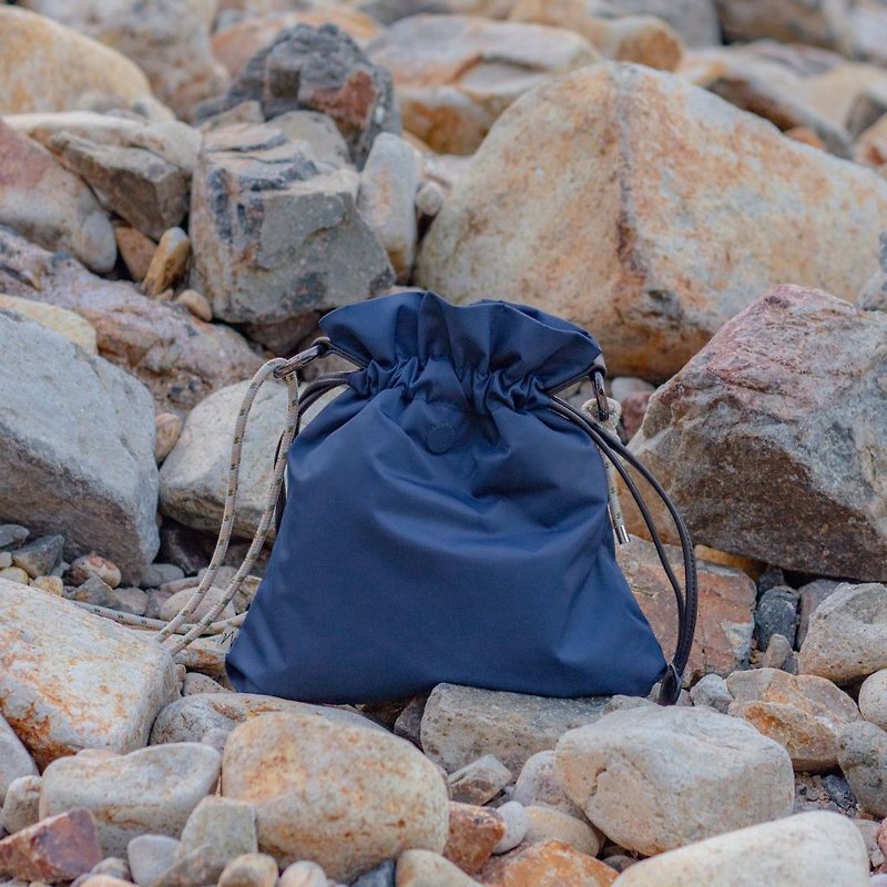 Unisex Nylon Cross body Chest Bag in Navy with Leather Strap - Messenger Bags & Sling Bags - Nylon Blue