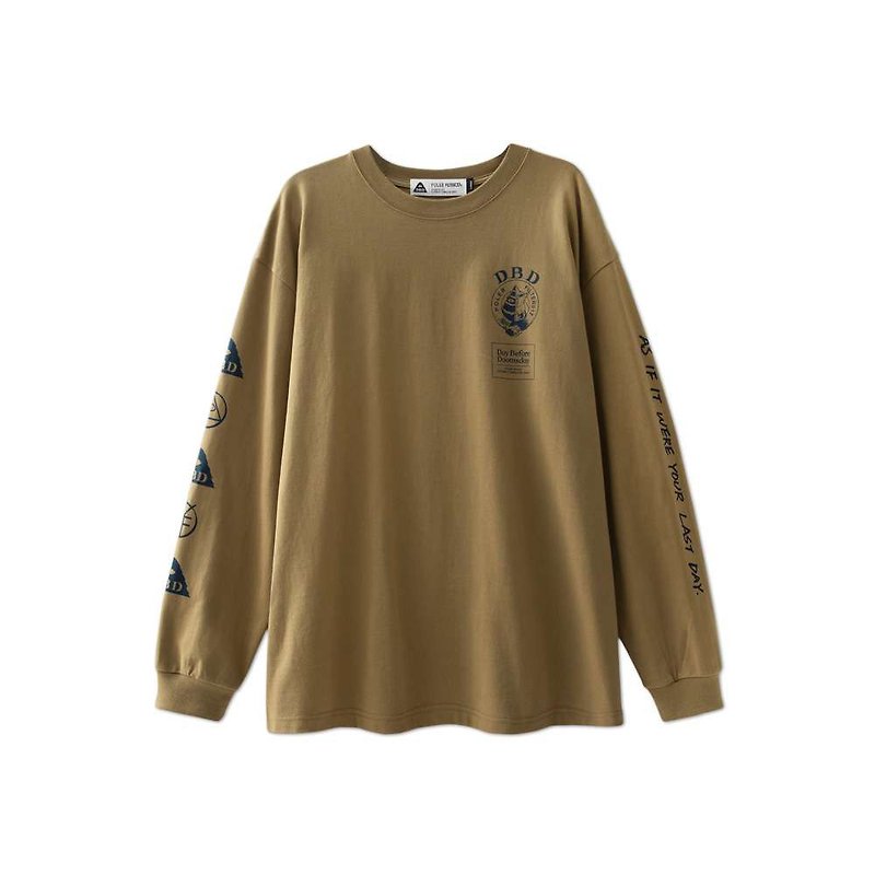 POLeR X Filter017 DBD Logo Long Sleeves Tee Heavy Long Tee / Brown - Men's T-Shirts & Tops - Other Materials Khaki
